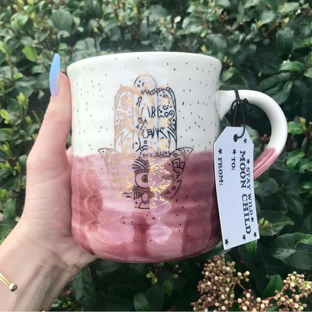 Stay Wild Moon Child Gold Hamsa Hand Mug ✨